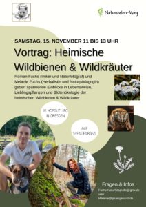 Vortrag Wildbiene Wildkräuter Roman und Melanie Fuchs, Natur, regenerative Genossenschaft
